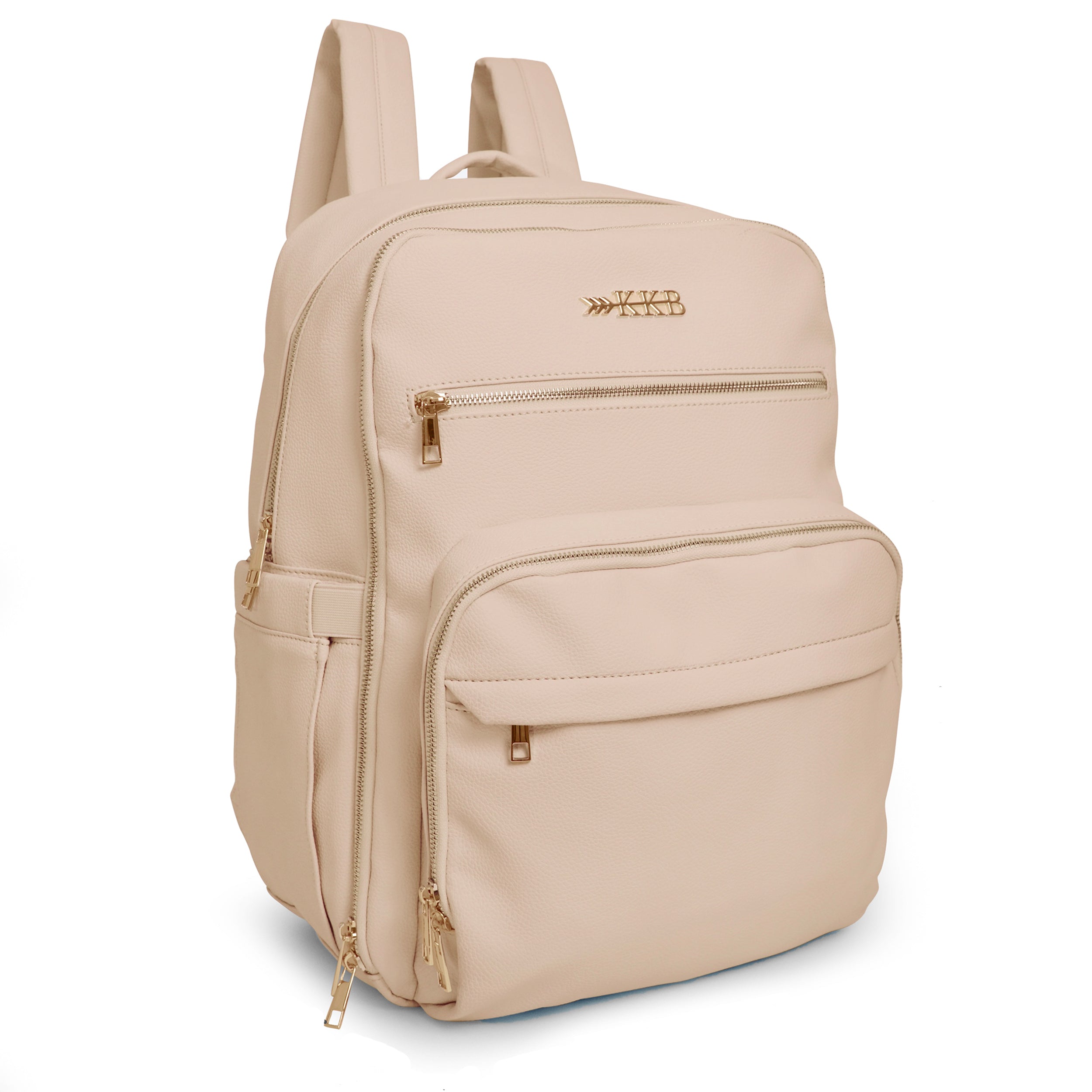 KKB Vegan Leather Diaper Bag Backpack (Cream)