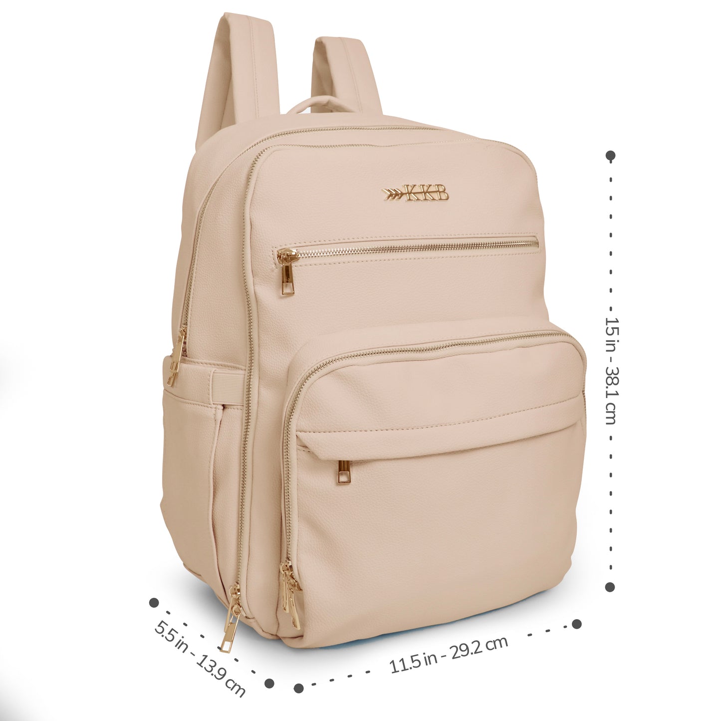 KKB Vegan Leather Diaper Bag Backpack (Cream)