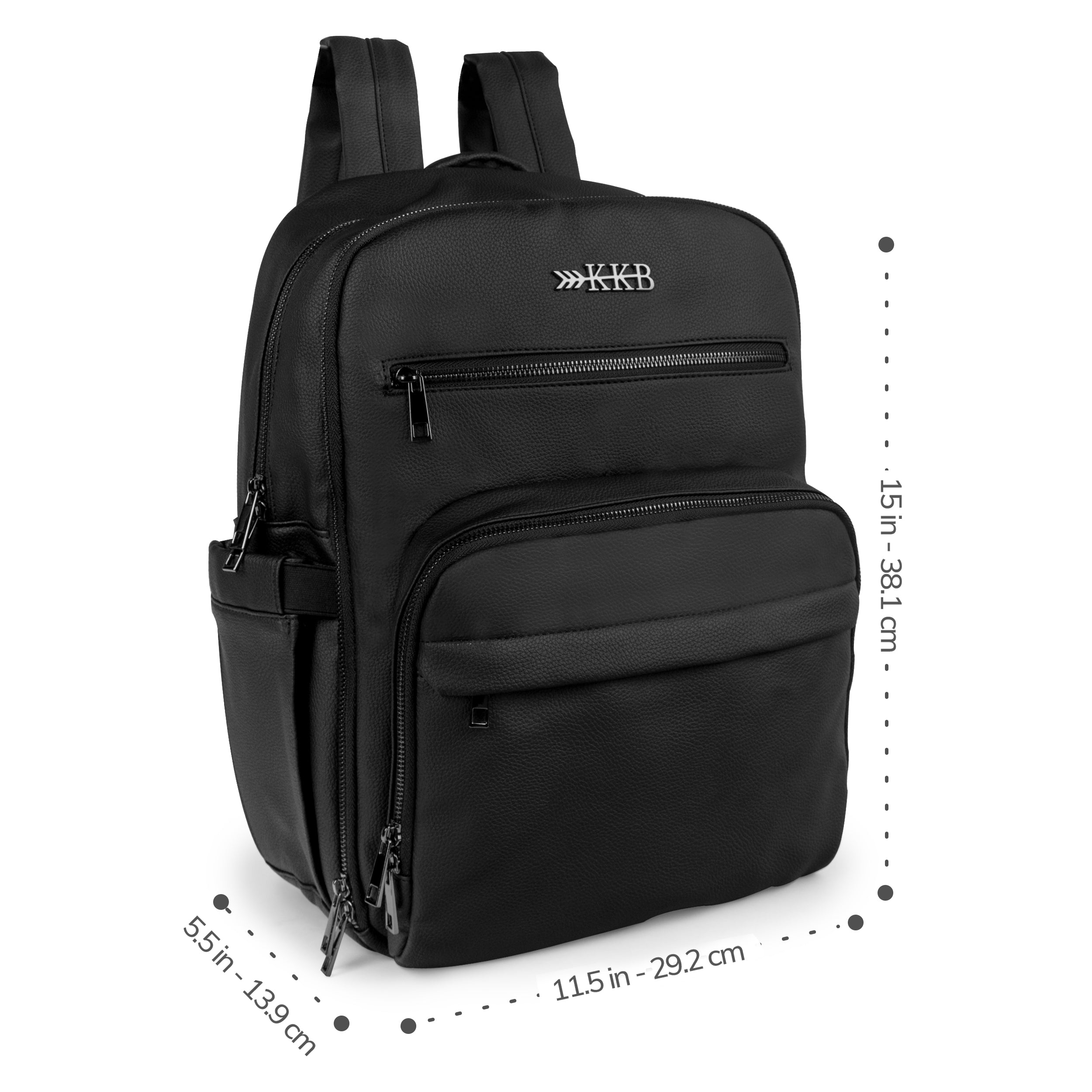 KKB Vegan Leather Diaper Bag Backpack (Blackout)
